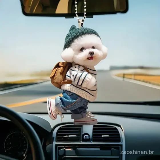 [Dhiint] Mochila Criativa Homem Cachorro Espelho Retrovisor Pingente Carro Pendurado Ornamentos Acessórios De Decoração