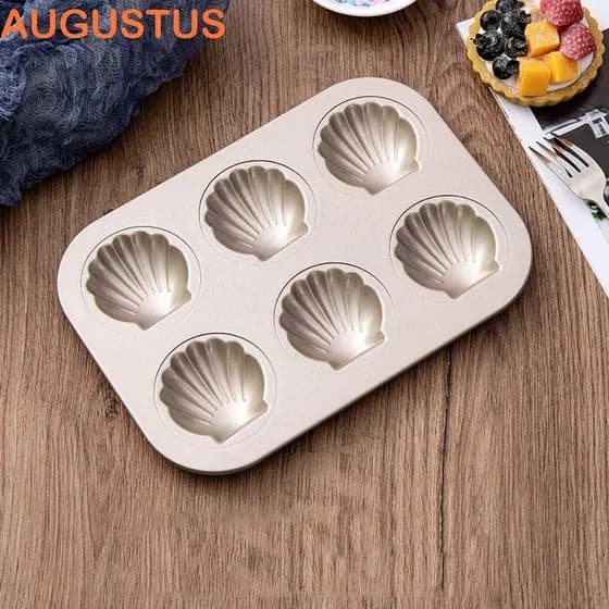 Forma De Bolo Em Concha AUGUSTUS , Mini Molde Madeleine Antiaderente , Muffin De Champanhe Com 4/6/9/12 Cavidades