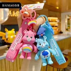 Cuidados Com O Urso Arco-Íris De Amor Feliz Chaveiro De Sunshine Cute Toy Keychain Bag Pendant