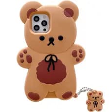 Bonito Dos Desenhos Animados Arco Urso Caso De Telefone Para IPhone 16 15 14 13 12 11 Pro Max Plus X XS XR SE 2022 3D Ca