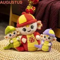 AUGUSTUS Cobra Ano Brinquedo De Pelúcia , Riqueza Boa Sorte Mascote , PP Algodão Boneca Plushies