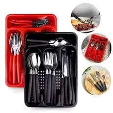 Talheres Jogo De Premium Inox Com 25 Peças + Suporte Gaveteiro