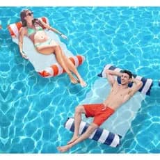 Bóia Flutuante Rede Piscina Cama Inflável Colchão Reclinável