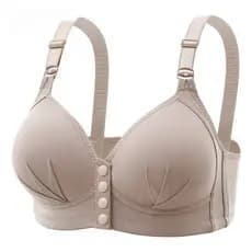 Novo Plus Size Botão Frontal Roupa Interior Sem Fio Sutiã Push up Estilo Copo Acessório De Peito HO5W