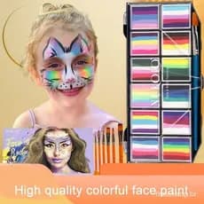 Conjunto De Pintura Corporal Com 1 Unidade De Listras De Arco-Íris Vibrantes , Arte Facial E Tinta À Base De Água , Não