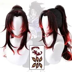 Anime Demon Slayer Kokushibo Peruca Cosplay Classe Um Michikatsu Tsugikuni Kimetsu Em Yaiba Espadasmith 2OHN