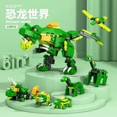 Compatível com Lego Seis em Um Blocos de Construção de Partículas Pequenas Tanque Dinossauro Militar S