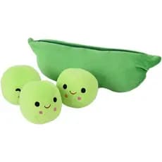 25cm Ervilhas Verdes Em Uma Pod Brinquedo De Pelúcia Macio Animal Com 3 Removíveis Contando Aprendizagem Presente Para C