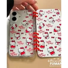 Capa De Telefone Fofa Kitty Flip Book Para Samsung Galaxy A16 A36 A56 A06 A05s F05 M05 S24 S23 S22 S21 S20 Ultra FE 5G 4