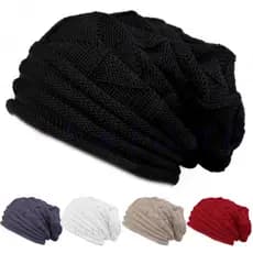 Gorro de Inverno Tricotado, Tamanho Longo, Estilo Baggy, Gorro Casual de Alta Qualidade para Homens e Mulheres, Gorro de