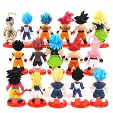 [16 pçs/lote Dragon Ball Z Figuras Son Goku Gohan Vegeta Trunks Buu Freeza Broly Anime Dbz Modelo Brinquedos]
