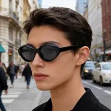 Óculos de sol retrô em formato oval, adequados tanto para homens quanto para mulheres, elegantes para proteção solar ao