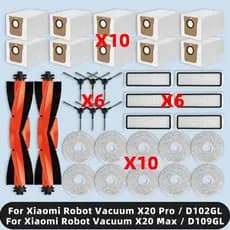 (Modelo compatível) Xiaomi robotic vacuum cleaner X20 Pro / X20 Max / D102GL / D109GL main brush edge brush filter cloth