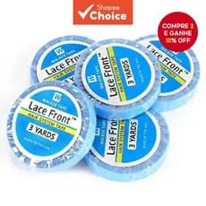 Fita Adesiva Dupla Face para Peruca de Renda Azul 0,8cm x 3 jardas - Adesivo para perucas e acessórios de cabelo