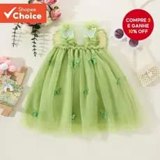 Vestido de princesa borboleta, adequado para meninas de 0 a 3 anos, estilo coreano transparente, para festa de aniversár