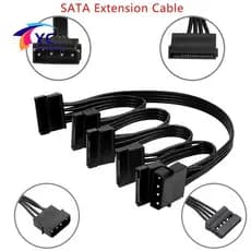 Adaptador divisor YCBR de 4 pinos, 1 macho para 3/4/5/6 fêmeas, cabo de extensão de alimentação SATA para disco rígido.