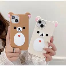 Para iPhone 17 16 15 14 13 12 Pro MAX 11 15Pro 14Pro 13Pro Silicone Rilakkuma Urso Capa Macia