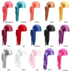 Venda quente novo estilo imitação de seda cauda longa turbante chapéu pirata seda DURAG