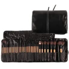 Kit 32 Pincéis De Maquiagem Completo Pó Sombra Delineador Com Estojo