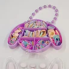 Acessorios De Cabelo Infantil Com Maletinha Organizadora Coelho Presilhas Tematicas Fofas Elasticos Penteado Menina