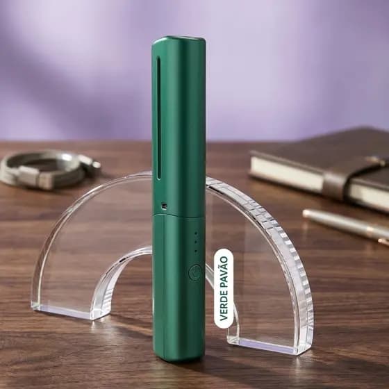 Mini Escova Alisadora Bateria Recarregável USB Portátil Profissional Cerâmica Controle de Temperatura Escova Elétrica