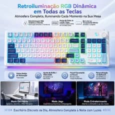 Teclado Tankix98 Com Fio PBT RGB Silencioso, Teclado Gamer Anti-Ghosting USB Plug and Play