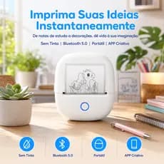 Impressora Portátil Chilkey Sem Tinta, Rótulos de revisão de exercícios para estudantes, Ganhe 1 Rolo Papel Grátis