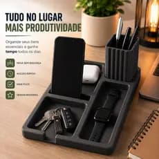 Organizador de Mesa Home Office Porta Celular Porta Objetos e Porta Canetas