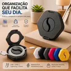 Organizador de Cabos Portátil Enrolador de Fios USB Fone Carregador Para Bolsa Mochila