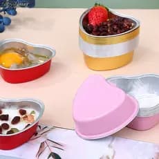 Babyshow 10 Pçs Folha De Alumínio Copos De Cupcake Não-Sti Cozimento 100ml Pudim Sobremesa Festa De Casamento Suprimento