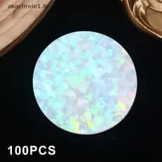 akayfirele1 100 Peças Filme De Crachá Transparente Laser Estrela Padrão Película Protetora Capas Para Botão Fabricante F