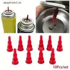 akayfirele1 10 Unidades Adaptador De Bico De Butano Converter Tanque Cassete Em Inflável Conector Gás Para Preenchimento