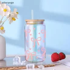 OLL 3D UV DTF Transferências Stiers 16oz Copo Envolve Arco Dos Desenhos Animados Impresso Para DIY Vidro Cerâmica Metal