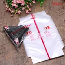 OLL 20 Pcs Camadas Duplas Triângulo Bola De Arroz Paing Bag Algas Onigiri Sushi Fazendo Paaging Ferramentas Acessórios B