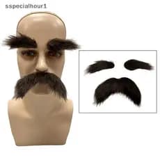 Ppl Sobrancelhas Kits Cosplay Adereços Decoração Falso Bigode Conjunto De Cabelo Facial Para Atividades Do Clube Masquer
