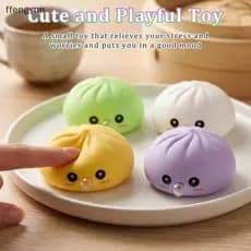 FFE Stress Relief Fidget Toy Bubble-Blowing Squeeze Bun Em Cesta De Vapor Para Ansiedade E Relaxamento F
