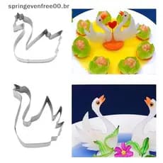 Cortadores De Biscoitos Em Forma De Cisne De Primavera Para Crianças Ferramentas De Cozimento 3D Molde De Gravação De An