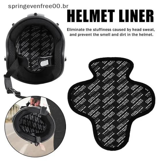 Primavera Forro De Capacete De Motocicleta De Secagem Rápida Respirável Almofada Absorvente De Suor Preto BR