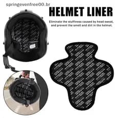 Primavera Forro De Capacete De Motocicleta De Secagem Rápida Respirável Almofada Absorvente De Suor Preto BR