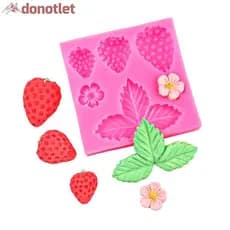 Donotlet Morango Flor Folha Fondant Molde De Silicone Ferramenta De Decoração Do Bolo Sugarcraft Chocolate Gumpaste Resi