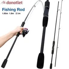 Donotlet 1.65M 1.8M 2.1M Vara De Pesca Ultraleve M Carbono Duro Inserção Ajustável Isca