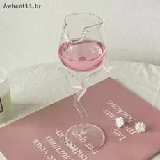Awheat11 Copos De Vinho Tinto Em Forma De Rosa Copo Com Folhas Coloridas 150/400ml