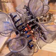 Awheat11 Bla Malha Arco Strass Garra De Cabelo Vintage Elegante Braçadeira Grampos De Tubarão Para Mulheres Moda Acessór