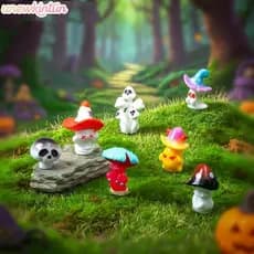 unewkintun Mini Estatuetas De Resina Fantasma De Cogumelo De Halloween , Adorável , Design Fofo , Pequeno Ornamento Para