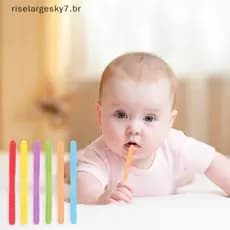 risela Criança Tubo De Mascar Terapia De Fala Dentes Massageador Oco Molar Palha Bebê Mordedor Lidar Com Treinamento Mus