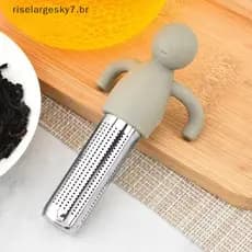 risela Inovador Infusor De Chá De Aço Inoxidável Em Forma Humana Reutilizável Para Cozinha Doméstica Experiência BR