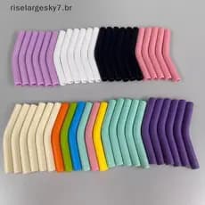 risela 6 Pçs/Set Capas De Palha De Silicone Macio Canudos Dicas Adequadas Para Bicos Aço Inoxidável Reutilizáveis De 9mm