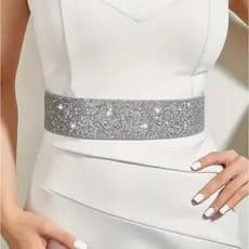 Cintos De Vestido Para Mulheres Cinto Elástico Brilhante De Casamento Traje Formal