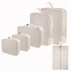 Conjunto de seis peças para armazenamento de viagem, compressão à prova d'água, bolsa de armazenamento para viagem de ne