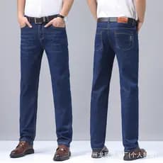Calça Jeans masculina de negócios elástica cintura alta para jovens